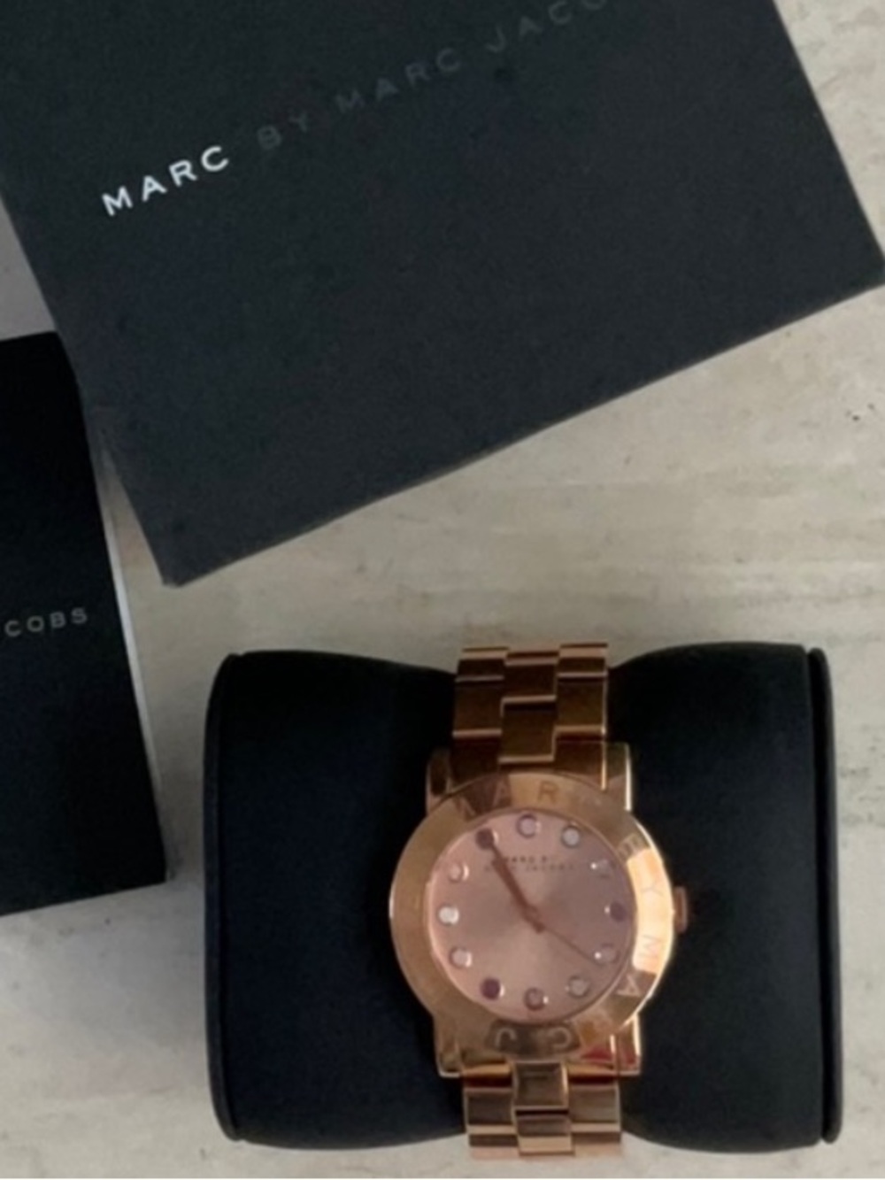 Marc Jacobs Amy Dexter Rose Gold Watch Gold Tone Stainless Steel MBM3216 36mm